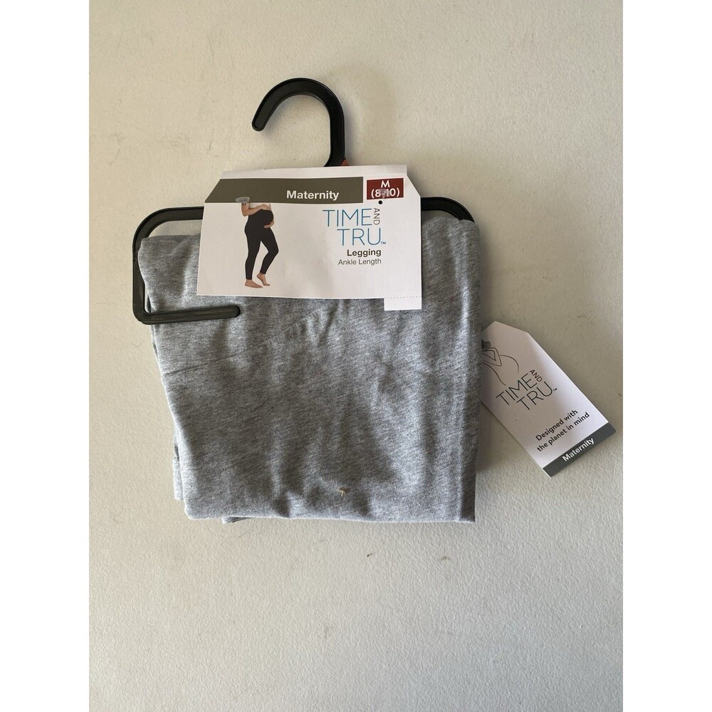 NWT Time and Tru Maternity Ankle Leggings Gray Size M (8-10)